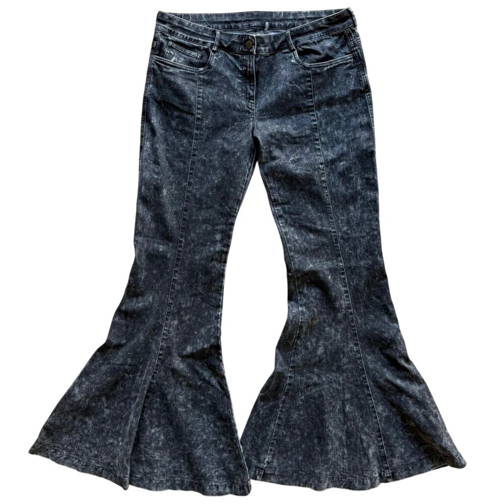 Norma Kamali NWT Black Denim Fishtail Jeans Sz 8/36